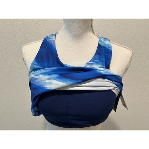 ID Ideology Womens Printed Shelf-Bra Tank Tartan Blue Choose Your Size New B71 - Picture 7 of 8